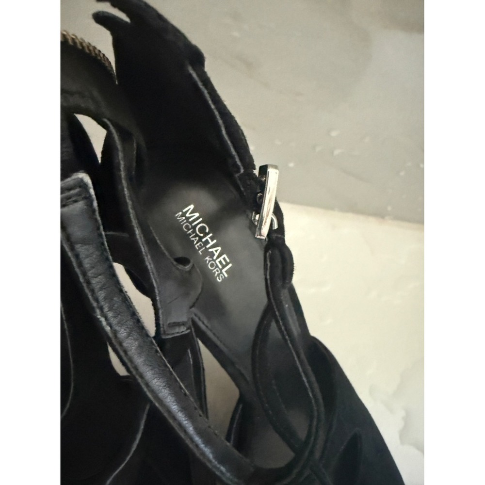 Michael Kors Black Suede Lace Up Stiletto Heels | Sexy Evening Sandals | 10M - Picture 7 of 9
